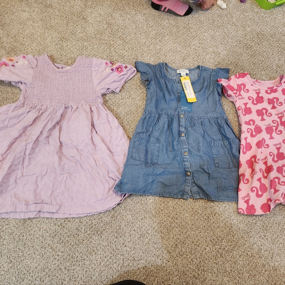 Girls' Pink and Blue Dress Set